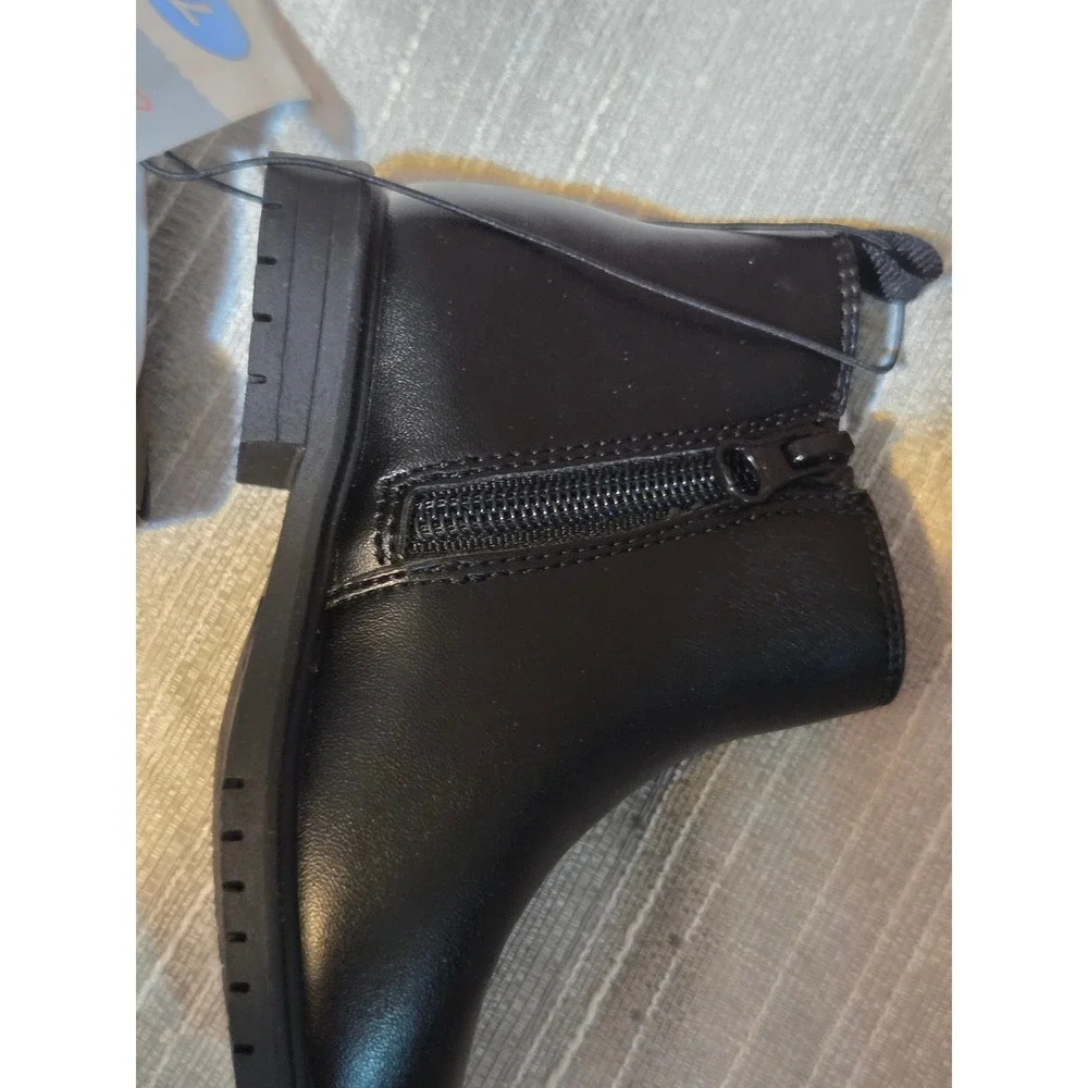 Cat & Jack Tanner Toddler Black Chelsea Boots Zip Up Ankle Boots Size 7